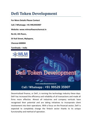 Defi Token Development