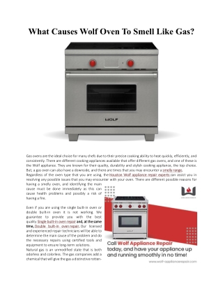 What Causes Wolf Oven To Smell Like Gas