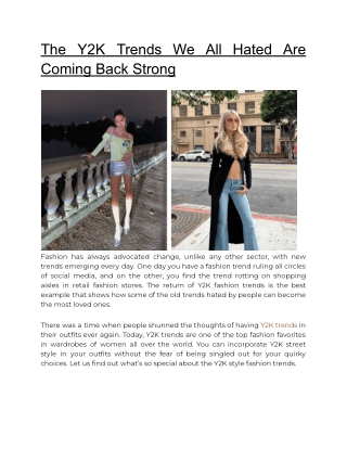 The Y2K Trends We All Hated Are Coming Back Strong - The Chic Pick