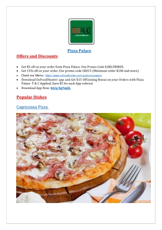 $5 Off- Pizza Palace Marion Road Mitchell Park, SA