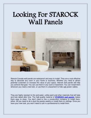 Looking For STAROCK Wall Panels (1)