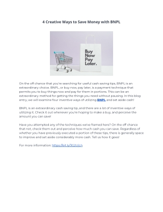 4 Creative Ways to Save Money with BNPL