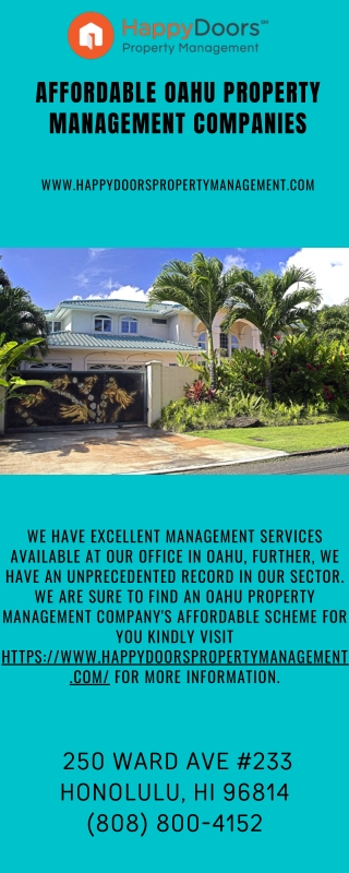 Affordable Oahu Property Management Companies - www.happydoorspropertymanagement.com