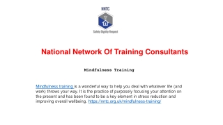 Mindfulness Training Courses