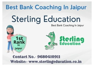 Top Bank Coaching In Jaipur Sterling Education