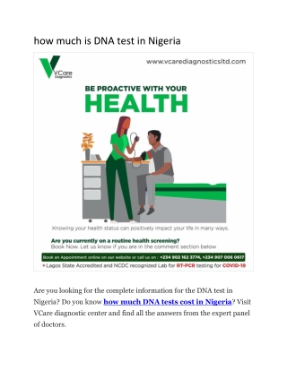 How Much is DNA Test Cost in Nigeria