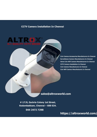 CCTV Camera Installation In Chennai