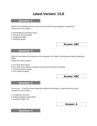 Sap C_Po_7521 Pdf Questions & Answers With Latest Updates