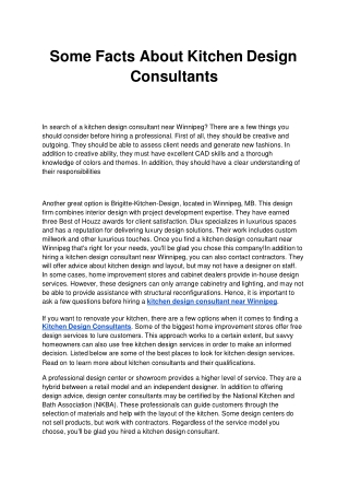 Some Facts About Kitchen Design Consultants.ppt