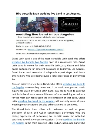 wedding live band In Los Angeles