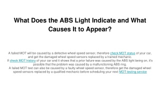 What Does the ABS Light Indicate and What Causes It to Appear_