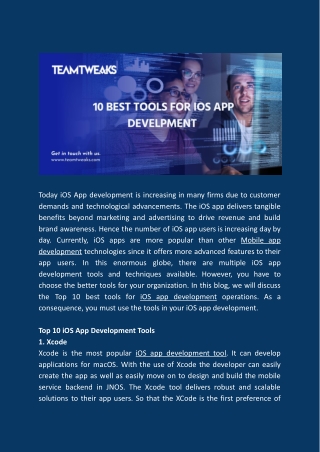 10 Best Tools for iOS App develpment