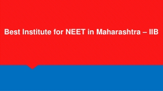 Best Institute for NEET in Maharashtra – IIB