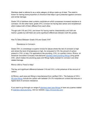 316 VS. 316 L! Which One is Better_