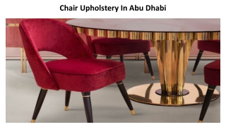 Chair Upholstery In Abu Dhabi