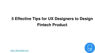 5 Effective Tips for UX Designers to Design Fintech Product
