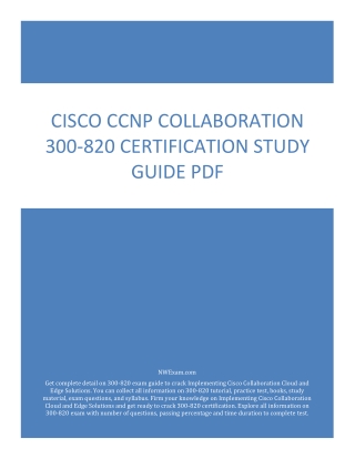 Cisco CCNP Collaboration 300-820 Certification Study Guide PDF