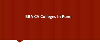One of the Leading BBA CA Colleges In Pune