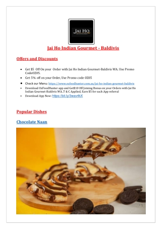 $5 off - Jai Ho Indian Gourmet Baldivis Menu, WA