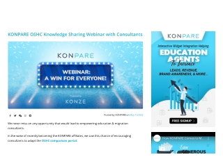 KONPARE OSHC Knowledge Sharing Webinar with Consultants
