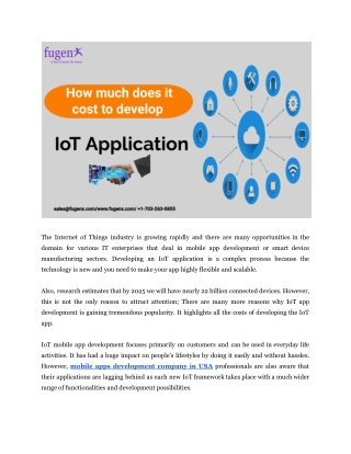 How much does Iot application development cost