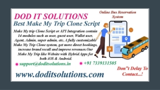 Online Readymade Make MyTrip Clone System - DOD IT SOLUTIONS
