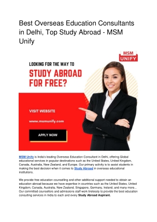 Best Overseas Education Consultants in Delhi, Top Study Abroad - MSM Unify-converted