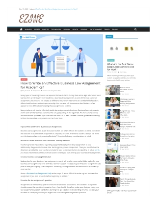 How to Write an Effective Business Law Assignment for Academics