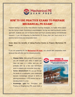 How to Use Practice Exams to Prepare Mechanical PE Exam