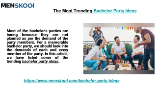 The Most Trending Bachelor Party Ideas
