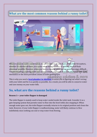 What are the most common reasons behind a runny toilet?
