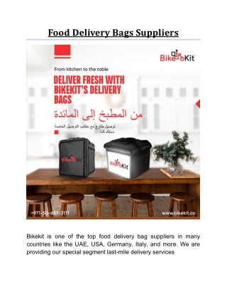 Food Delivery Bags Suppliers