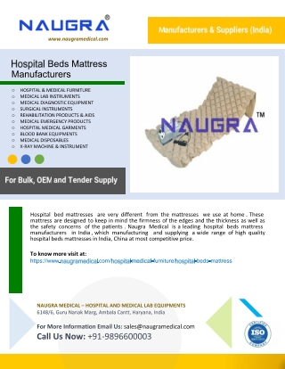 Hospital Beds Mattress Manufacturers