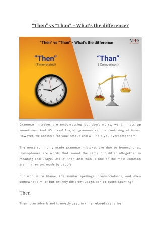 Then vs Than – Whats the difference