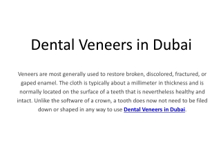 Dental Veneers in Dubai