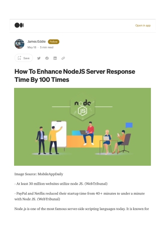 How To Enhance NodeJS Server Response Time By 100 Times