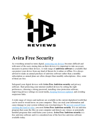 Avira Free Security