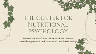 Do You Want To Learn More About Nutrition Psychology As A Health Professional? P