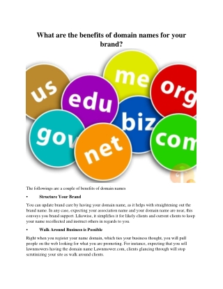 What are the benefits of domain names for your brand