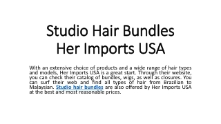 Studio Hair Bundles - Her Imports USA