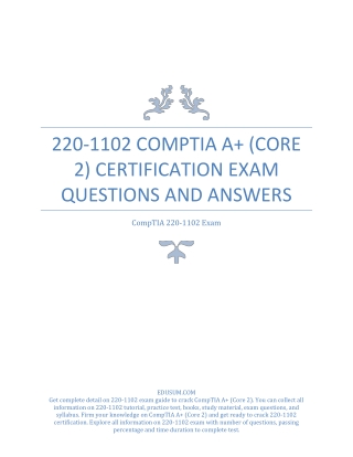 220-1102 CompTIA A  (Core 2) Certification Exam Questions and Answers