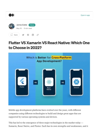 Flutter VS Xamarin VS React Native