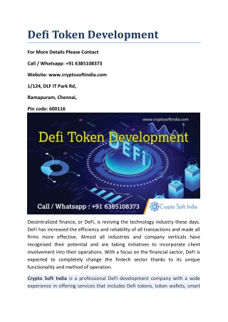 Defi Token Development