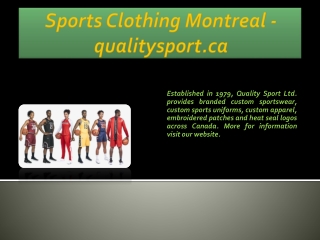 Sports Clothing Montreal - qualitysport.ca