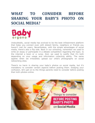 WHAT TO CONSIDER BEFORE SHARING YOUR BABY’S PHOTO ON SOCIAL MEDIA