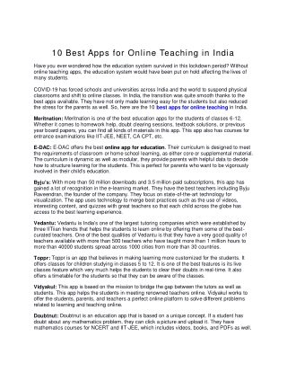 10 Best Apps for Online Teaching in India