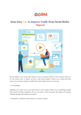 Some Easy Tips to Improve Traffic From Social Media - Digiorm