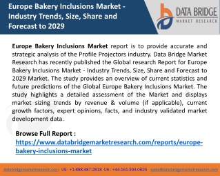 Europe Bakery Inclusions Market - Industry Trends, Size, Share and Forecast to 2029