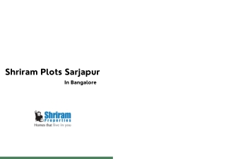 Shriram Sarjapur Plots Bangalore | Brochure