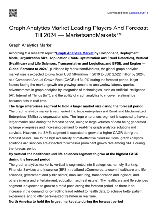 Graph Analytics Market Leading Players And Forecast Till 2024